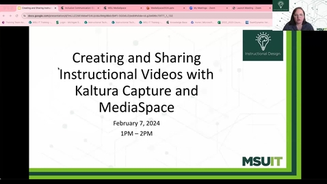 Thumbnail for Creating and Sharing Instructional Videos with Kaltura Capture and MediaSpace