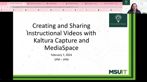 Thumbnail for entry Creating and Sharing Instructional Videos with Kaltura Capture and MediaSpace