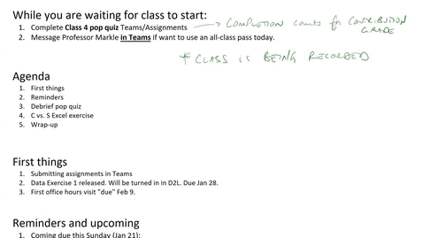 Thumbnail for Class 4 - Jan 18