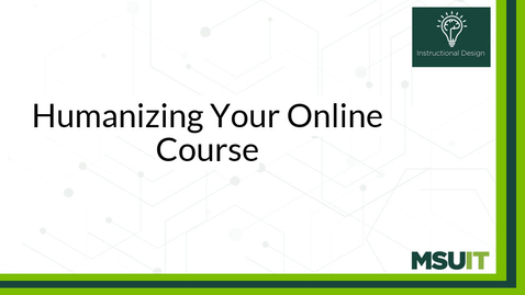 Thumbnail for Humanizing Your Online Course