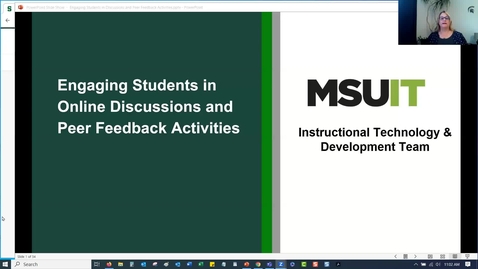 Thumbnail for entry Engaging Students in Online Discussions &amp; Peer Feedback Activities