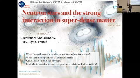 Thumbnail for entry Nuclear Science Seminar - Jérôme Margueron 