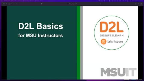 Thumbnail for entry D2L Basics for Instructors (04.27.22)