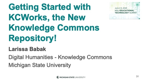 Thumbnail for Getting Started with KCWorks, the New Knowledge Commons Repository!