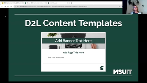 Thumbnail for entry D2L Content Templates for Consistent Course Design (08.04.22)
