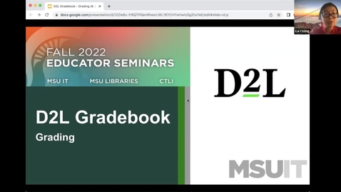 Thumbnail for entry D2L Gradebook Part 2 – Assessing Grade Items and Associated Activities (08.26.22)