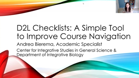 Thumbnail for D2L Checklists: A Simple Tool to Improve Course Navigation