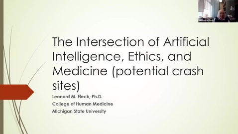 Thumbnail for The Intersection of Artificial Intelligence, Ethics, and Medicine (potential crash sites) - November 12, 2024