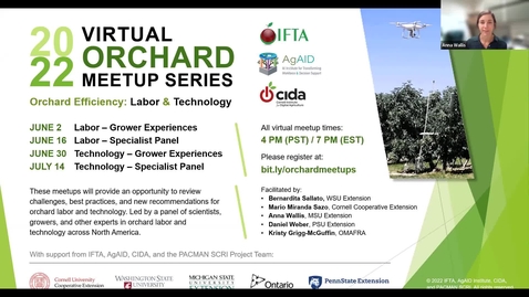 Thumbnail for Webinar #3. 2022 Virtual Orchard Meetup webinar series. Orchard Efficiency: Labor and Technology.