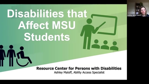 Thumbnail for entry Disabilities that Affect MSU Students