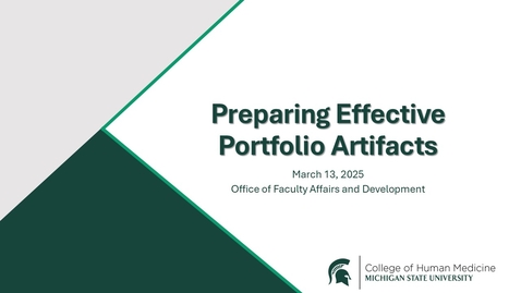 Thumbnail for 3/13/25 - Preparing Effective Portfolio Artifacts