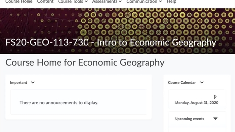 Thumbnail for entry GEO113: Economic Geography Journal - Where to begin