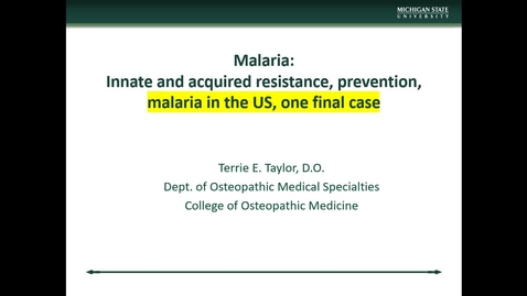 Thumbnail for entry IM618 - Malaria Part 8 - Malaria in the US