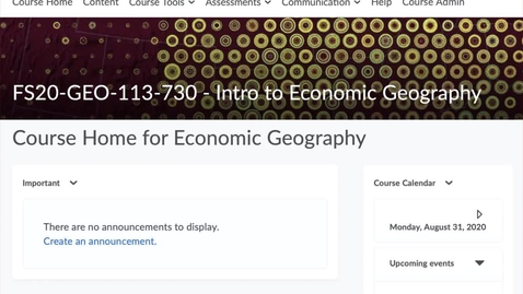 Thumbnail for entry GEO113: Getting Started in the Course