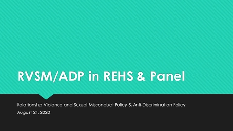 Thumbnail for entry REHS RVSM.ADP Response and Panel Discussion