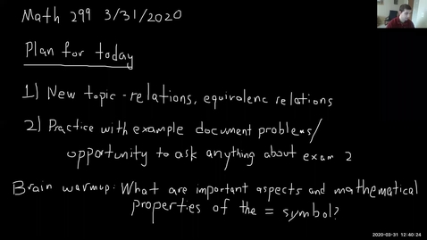 Thumbnail for 3/31 Introduction to  Relations