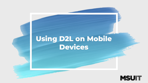 Thumbnail for entry Using D2L on Mobile Devices