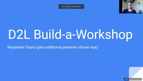 Thumbnail for entry D2L Build-a-Workshop