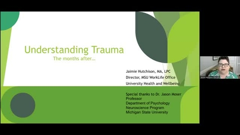 Thumbnail for  Supervisor Training Series II: Understanding Trauma- The Months After
