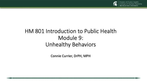 Thumbnail for HM 801 Module 9 Unhealthy Behaviors