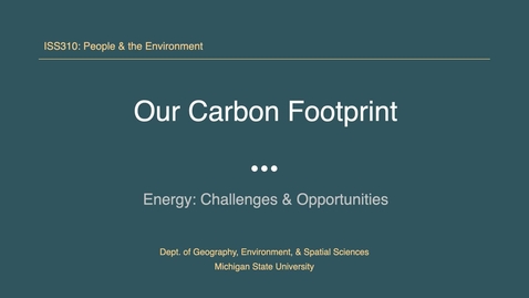 Thumbnail for ISS310: Our Carbon Footprint