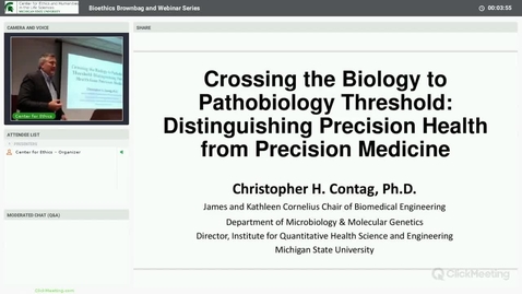 Thumbnail for entry Crossing the Biology to Pathobiology Threshold: Distinguishing Precision Health from Precision Medicine