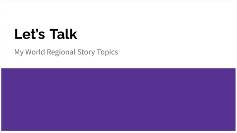 Thumbnail for GEO204: Let's Talk: Choosing a MWRS topic!