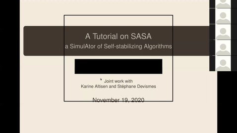 Thumbnail for entry SSS 2020: Day 2: Tutorial 1: SASA: A SimulAtor of Self-stabilizing Algorithms by Erwan Jahier