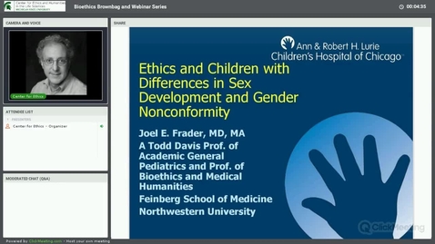 Thumbnail for entry Ethics and Children with Differences in Sex Development and Gender Nonconformity