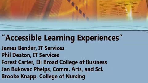 Thumbnail for Accessible Learning Experiences 02/24/2017