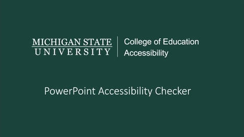 Thumbnail for PowerPoint Accessibility Checker Tutorial