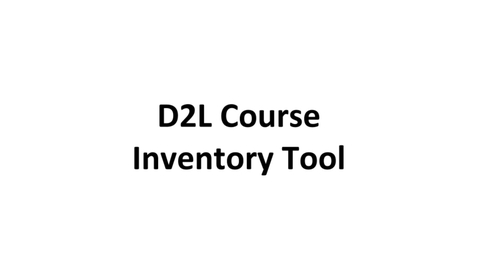 Thumbnail for entry D2L Inventory Tool