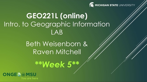 Thumbnail for entry Week 5 Notes (SS22 GEO 221LAB, section 730)