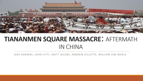 Thumbnail for entry TIANANMEN SQUARE: THE AFTERMATH IN CHINA (UPDATED)