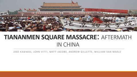 Thumbnail for TIANANMEN SQUARE: THE AFTERMATH IN CHINA (UPDATED)