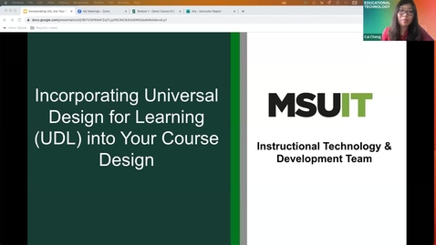 Thumbnail for entry Incorporating Universal Design for Learning (UDL) into Your Course Design
