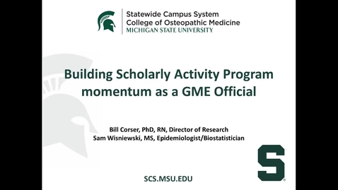 Thumbnail for Building a Scholarly Activity Program