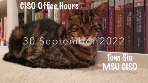 Thumbnail for entry CISO Office Hours 30 September, 2022