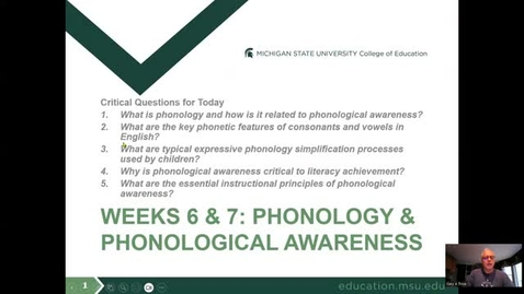 Thumbnail for CEP 345: Phonology &amp; Phonological Awareness Part 2