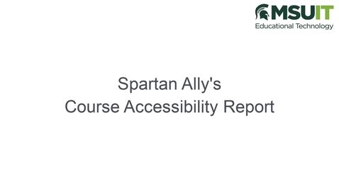 Thumbnail for Spartan Ally Course Accessibility Report