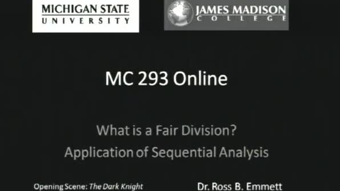 Thumbnail for Fair Division: Application of Sequential Analysis
