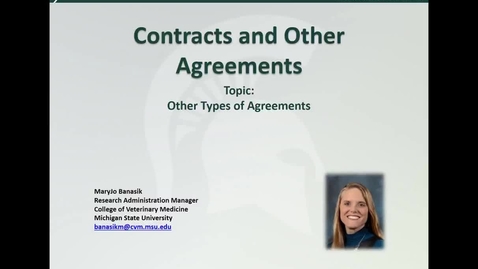 Thumbnail for Contracts and Other Agreements: Other Types of Agreements (M. Banasik)