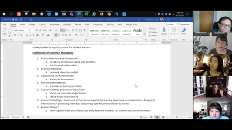 Thumbnail for Welcome to Quality Matters Peer Review - Session 4 - Group 7 (July 13th - July 24th) 2nd MEETING