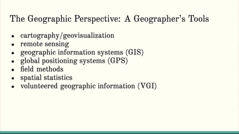 Thumbnail for ISS310: A Geographer's Tools