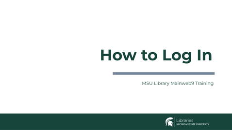 Thumbnail for How to Log In