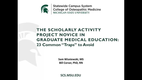 Thumbnail for entry Scholarly Activity Project Novice Traps