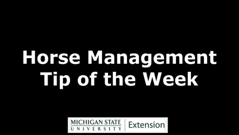 Thumbnail for Horse Management Tip of the Week