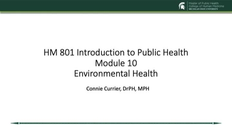Thumbnail for HM 801 Module 10 Environmental Health