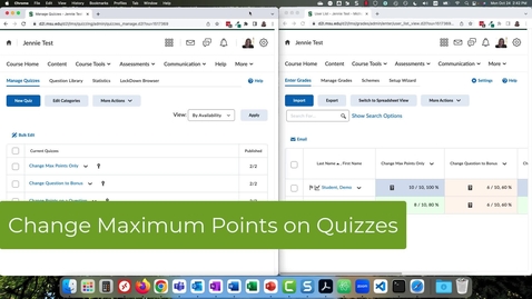 Thumbnail for entry Change Quiz Points to Fix Grades in D2L