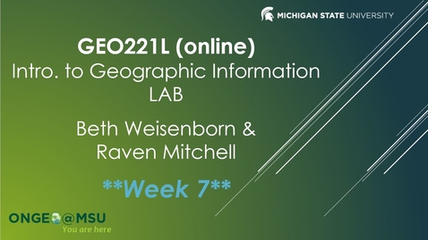 Thumbnail for entry Week 7 Notes (SS22 GEO 221LAB, section 730)